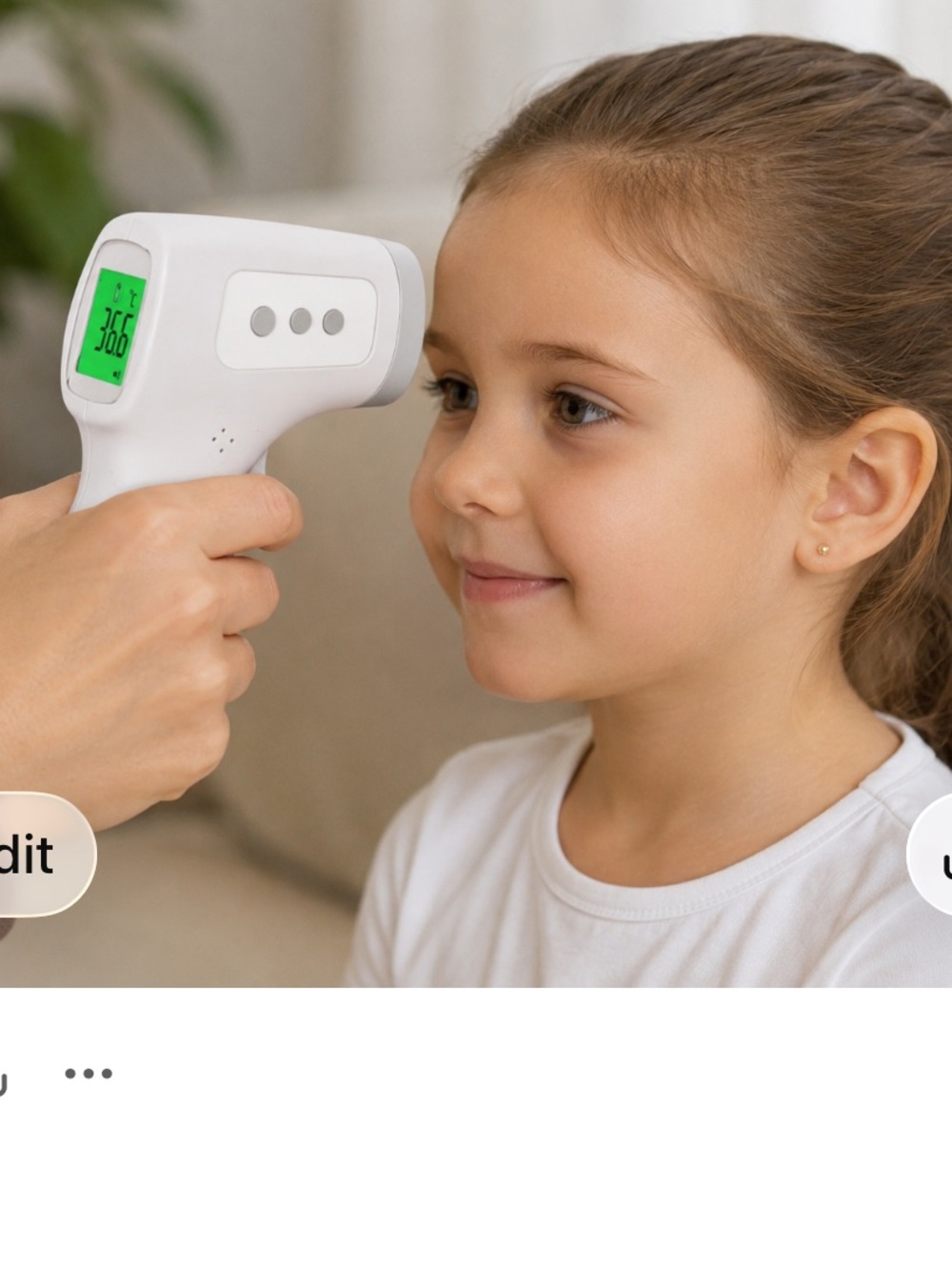 Non-Contact Infrared Forehead Thermometer — White